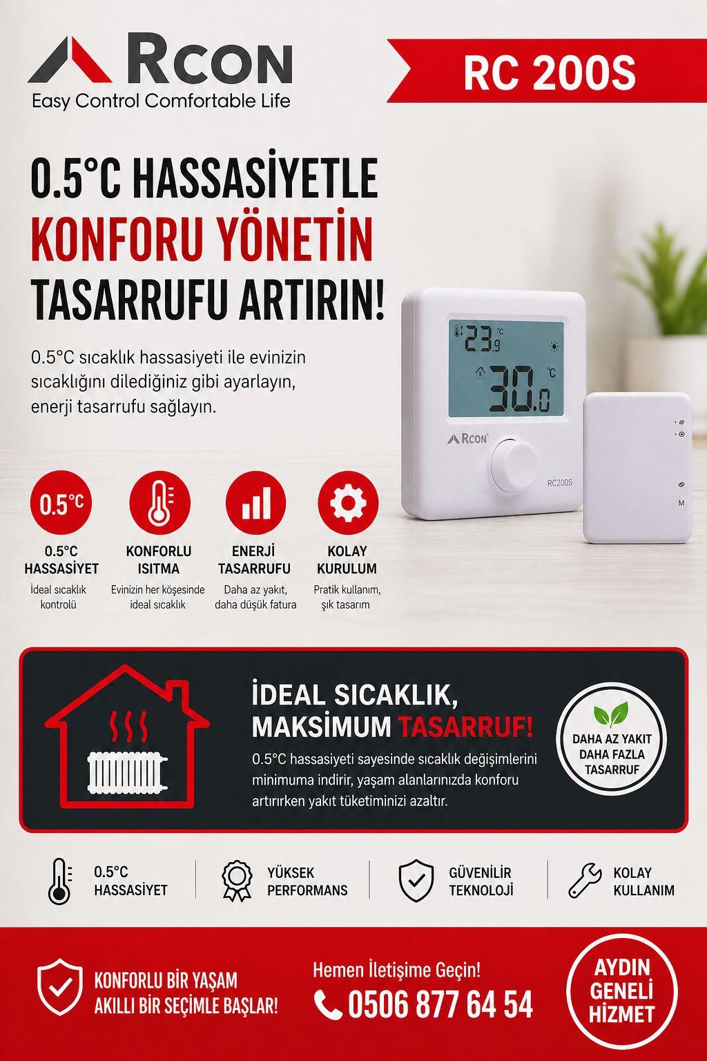 Rcon RC 200S Oda Termostatı
